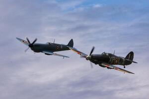 two fighter planes in the air